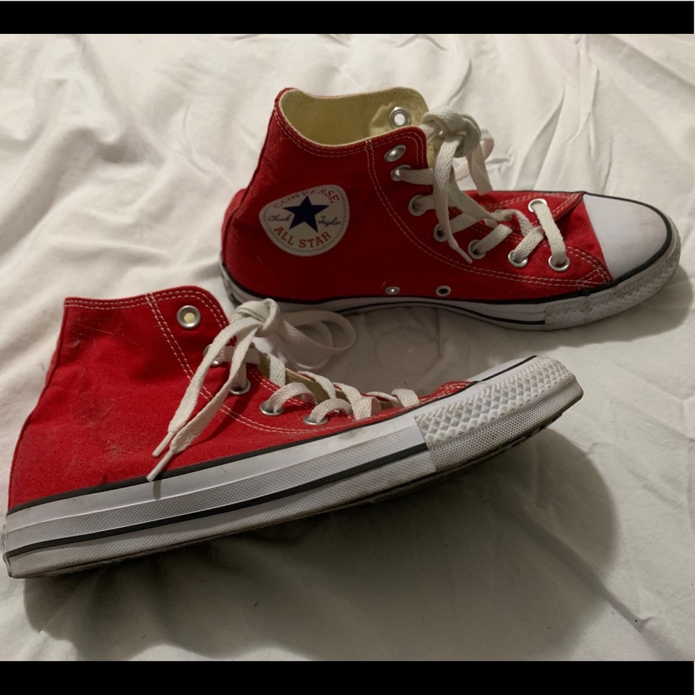 Red high top converse